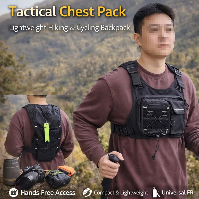 Running Gear Bag For Men - 2026 New Tactical Vest Chest Bag