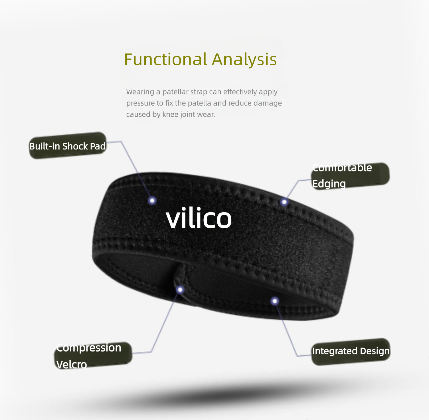 1PC Patella Kneecap Band Silic - огляд і ціна Running Gear Gym