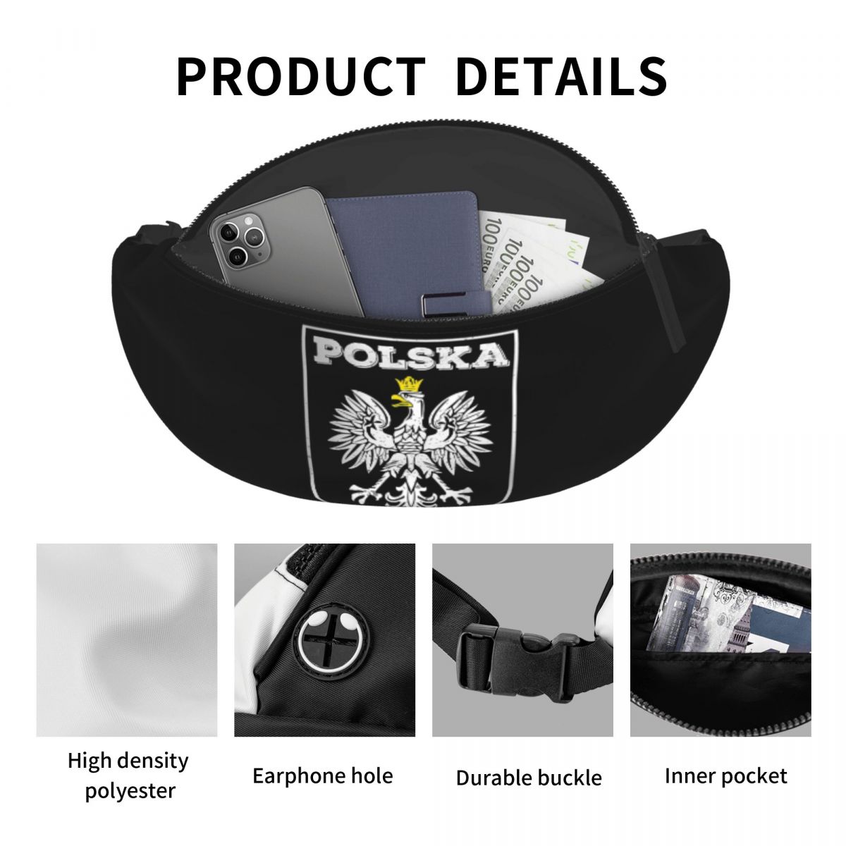 Crossbody Waist Bag Polska Log - огляд і ціна Running Gear Bag For Men