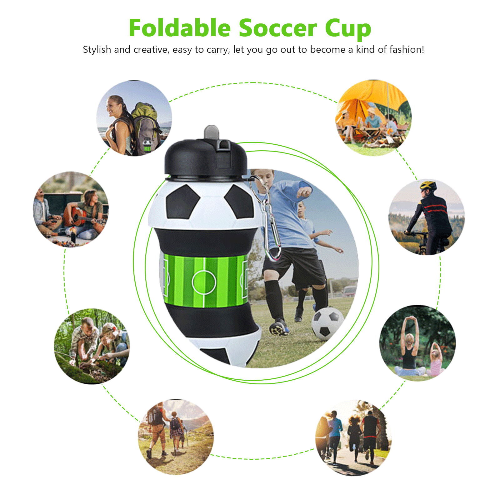 550ml Foldable Football Water  - огляд і ціна Running Gear Kids